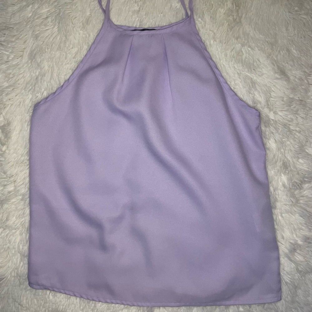 SHEIN lavender lilac high neck straps top